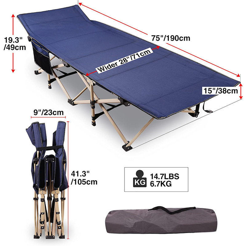 Redcamp Folding Camping Cots Heavy Duty, 28" Portable Sleeping Cot for Camp Office Use Wayfair